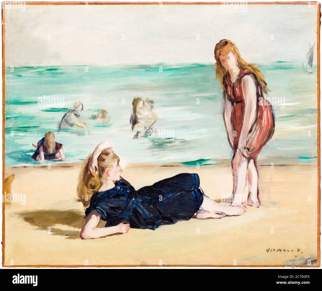 Edouard Manet, sur la plage, peinture, vers 1868 Banque D'Images
