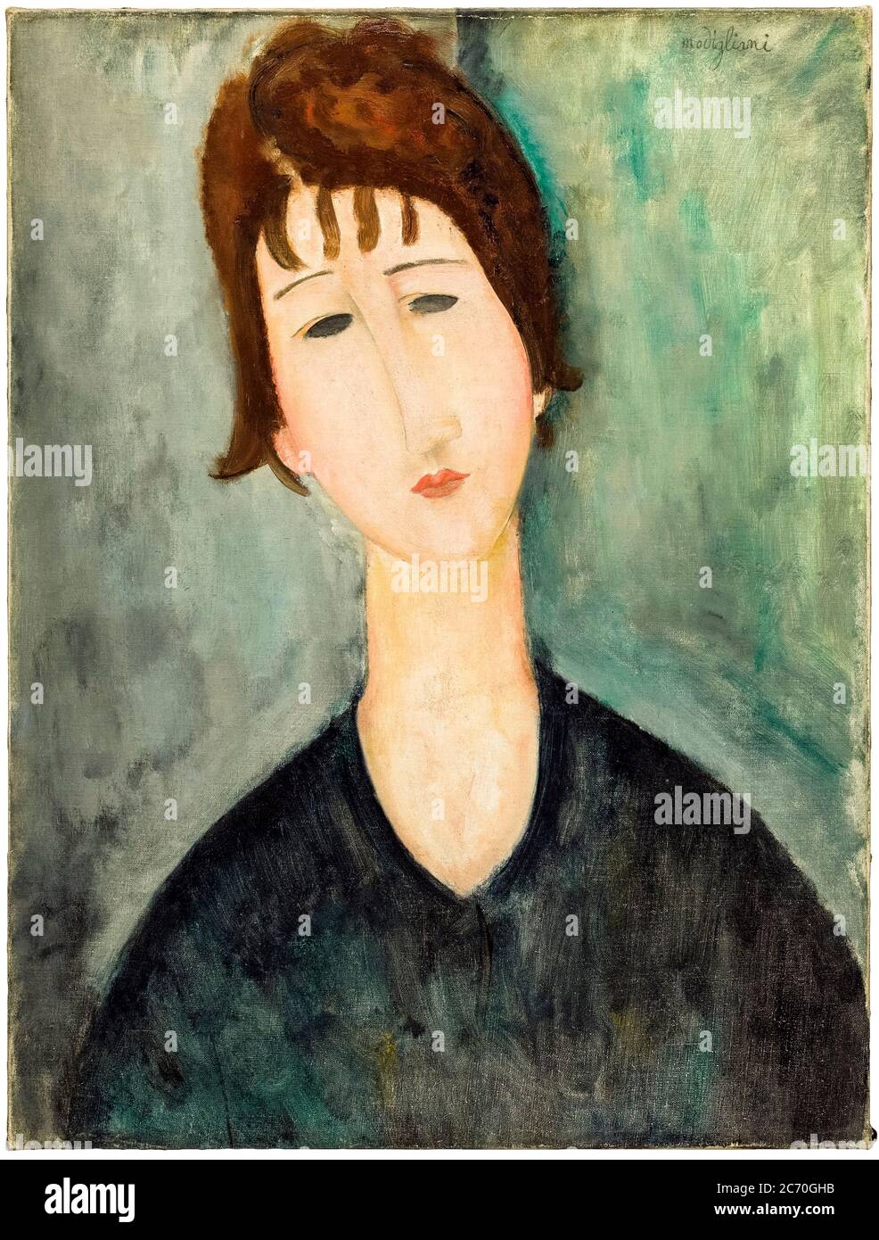 Amedeo Modigliani, Femme, portrait peint à l'huile sur toile, 1917-1920 Banque D'Images Amedeo Modigliani, Femme, portrait peint à l'huile sur toile, 1917-1920 Banque D'Images