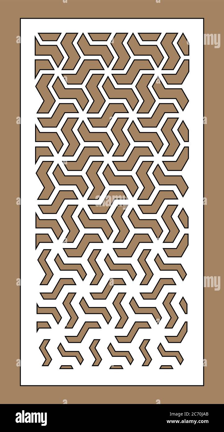 Gabarit de panneau vectoriel de découpe laser. Décoration CNC, design jali, cloison intérieure. Modèle de découpe laser arabe islamique Illustration de Vecteur