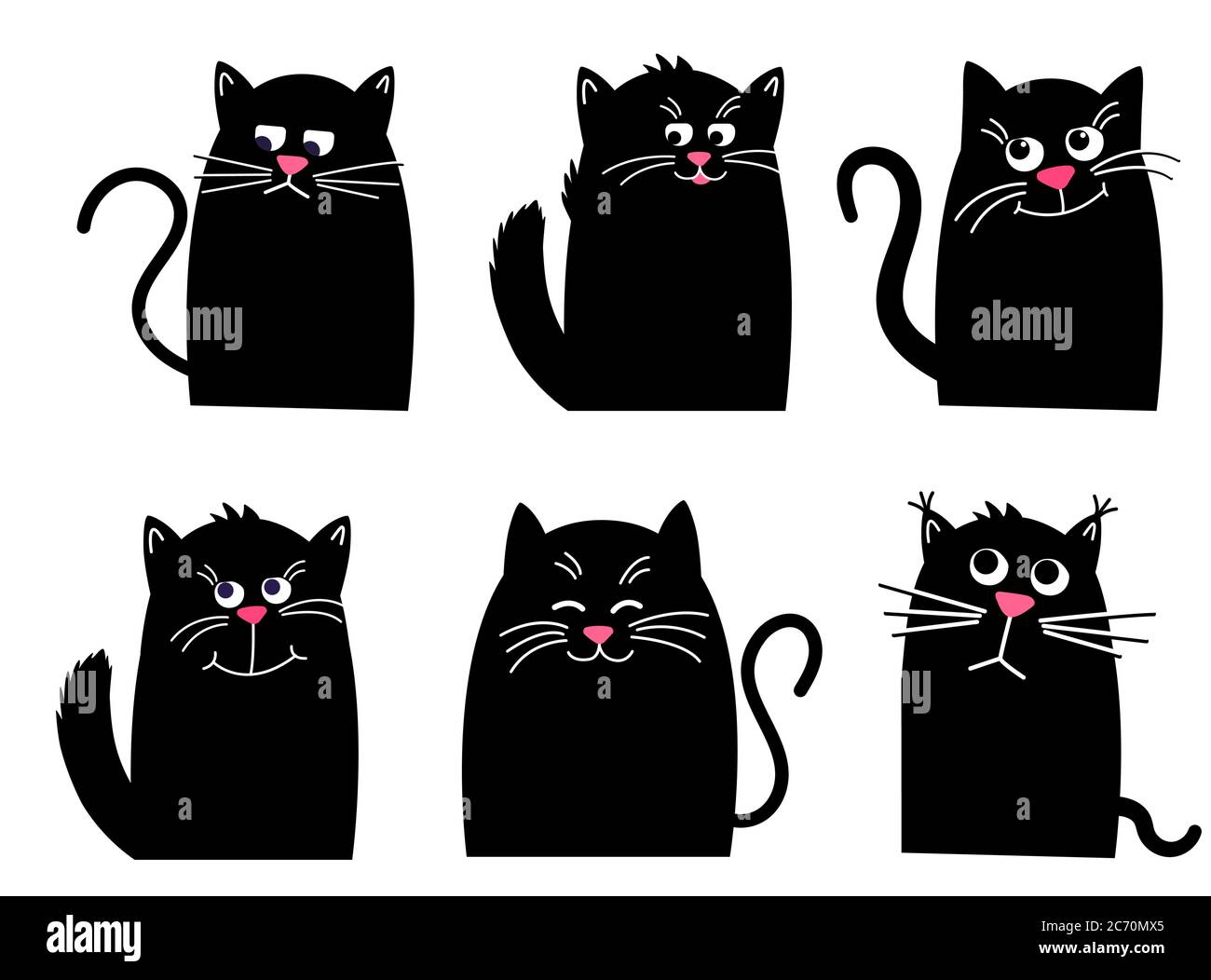 Definir Chat Noir Animal Kawaii Drole Collection Animaux Isole Sur Fond Blanc Joli Personnage De Dessin Anime Dessin Anime Vectoriel Illustration A Plat Image Vectorielle Stock Alamy