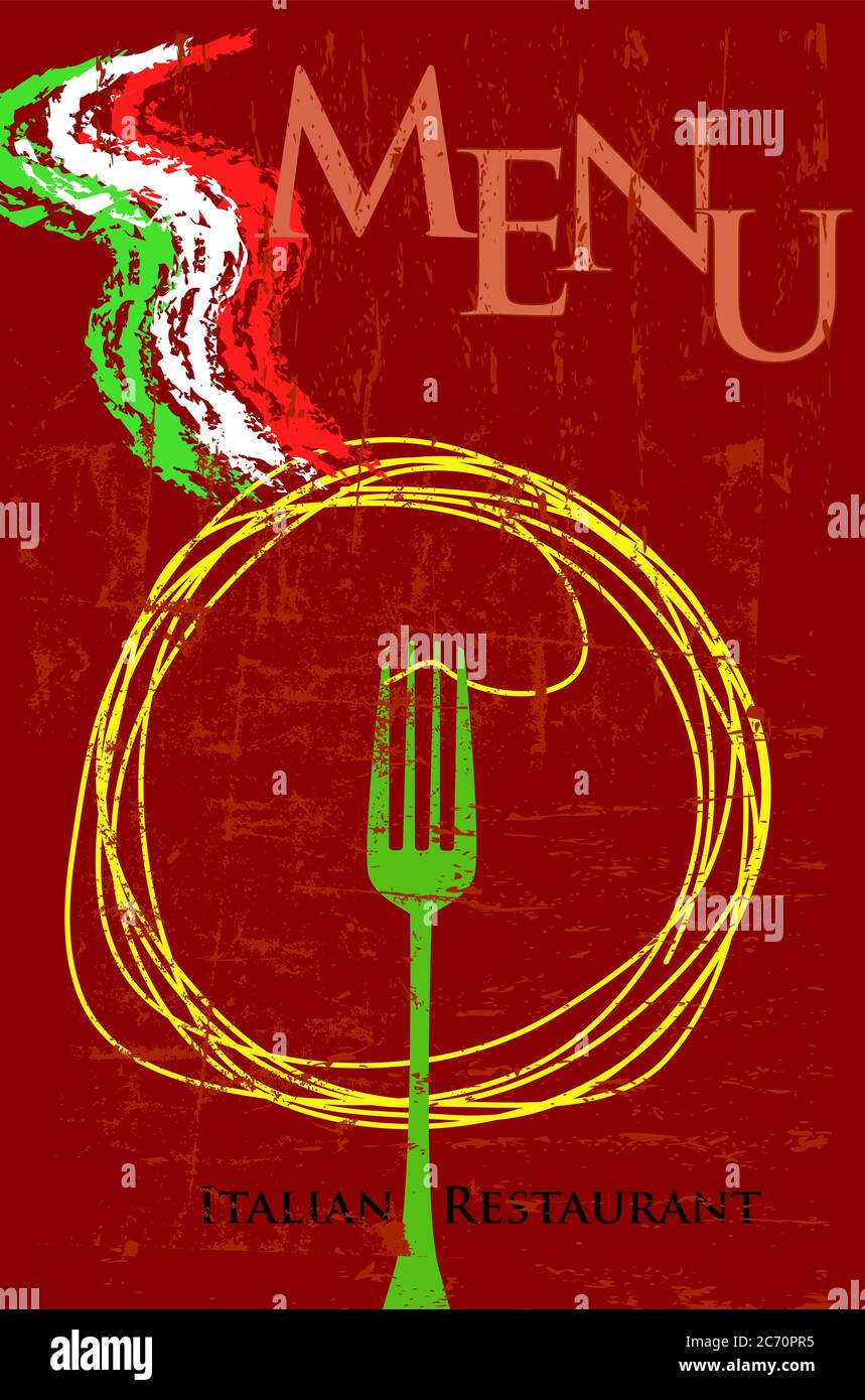 Menu pour restaurant italien, style rétro, vecteur eps Illustration de Vecteur