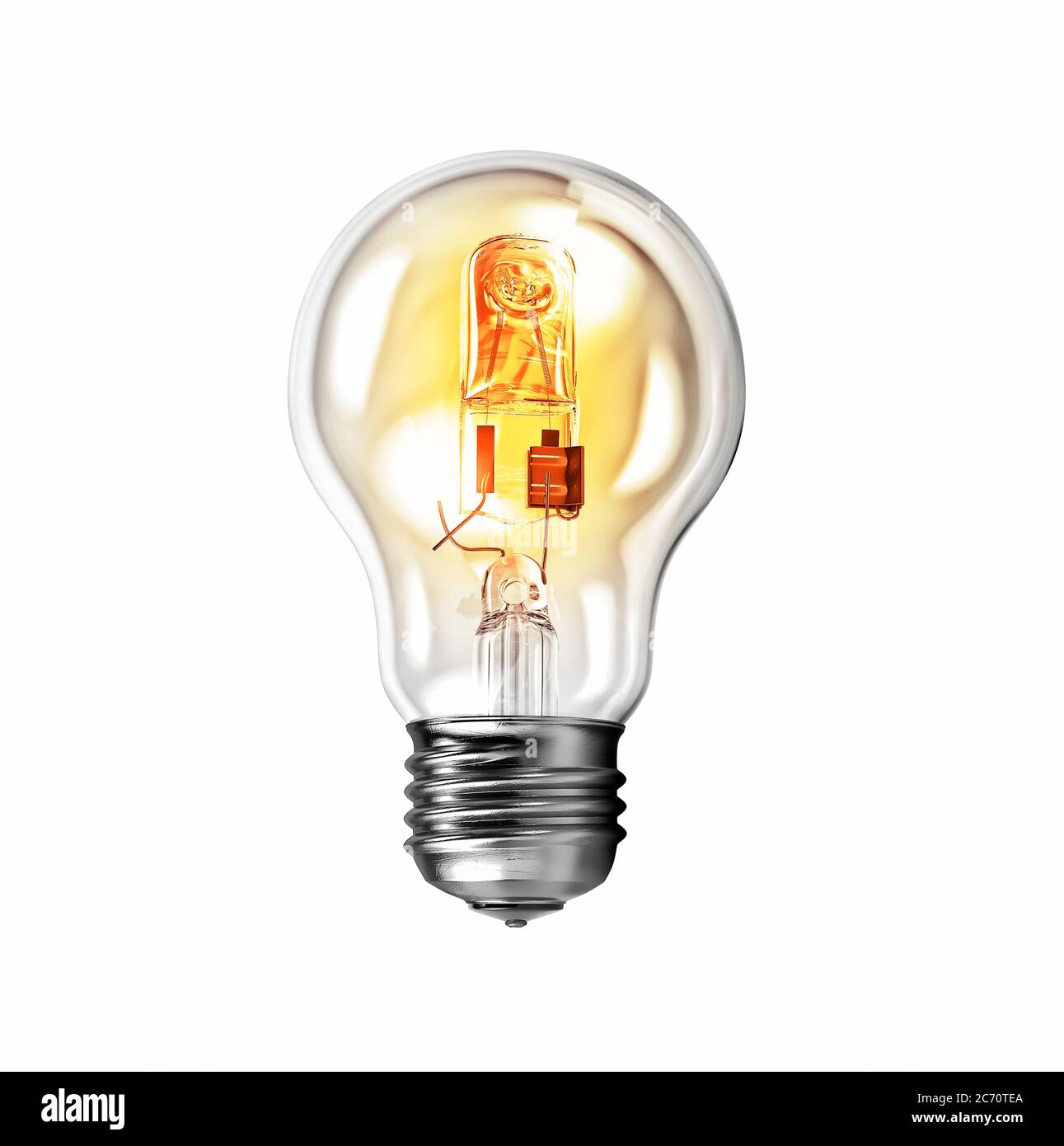 Ampoule moderne sur fond blanc Banque D'Images