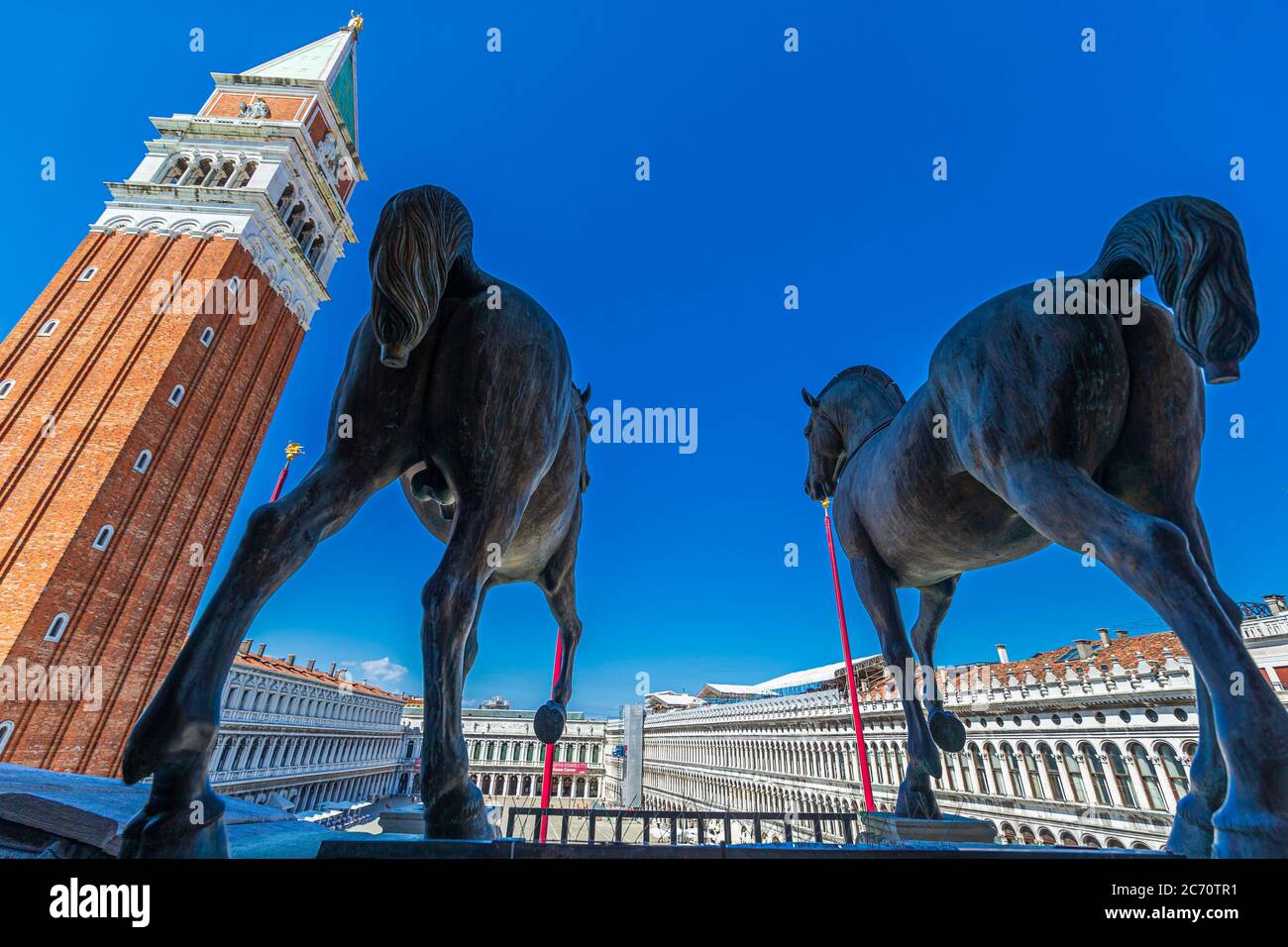 La célèbre sculpture grecque Lysippus à la basilique de Venise Banque D'Images