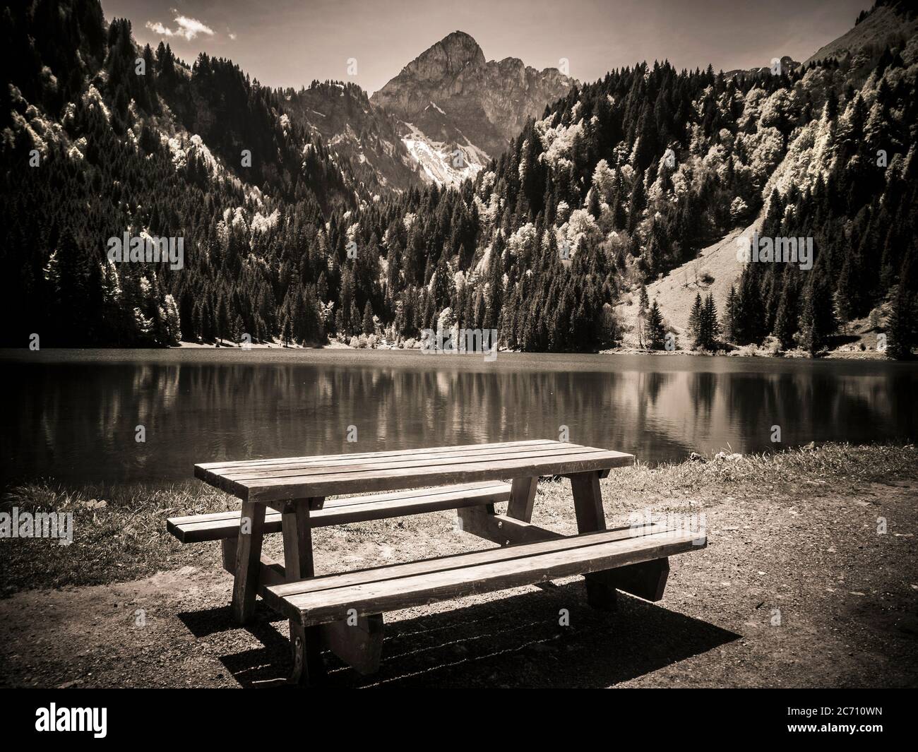 Lac de Plagnes.Chablais.alpes françaises.Haute-Savoie.Auvergne-Rhône-Alpes.France Banque D'Images