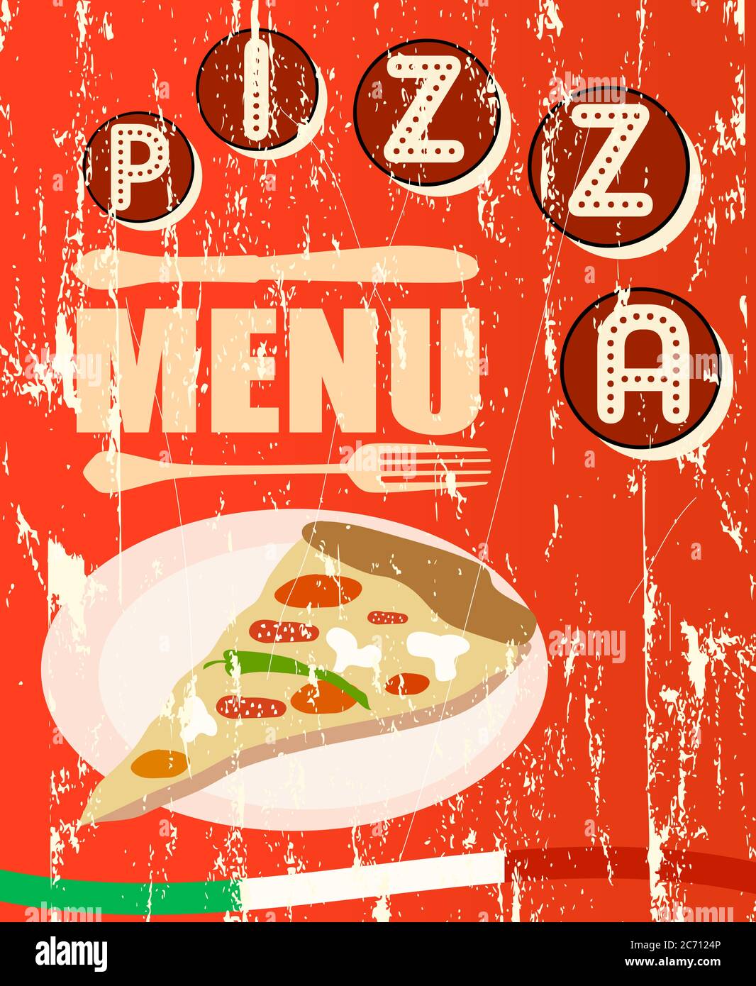 menu pizza Illustration de Vecteur