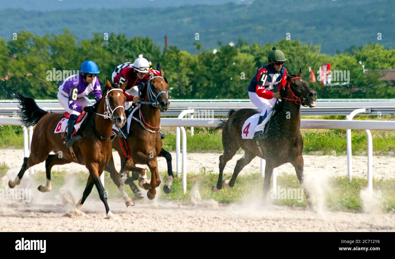 Course de chevaux à Pyatigorsk Banque D'Images