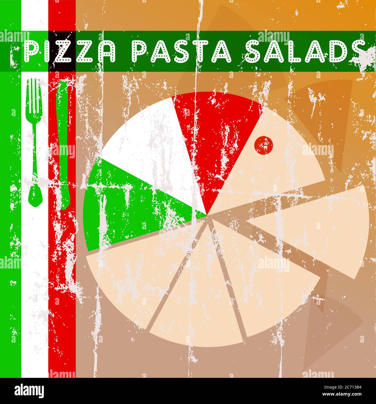 Carte de menu pizza Illustration de Vecteur