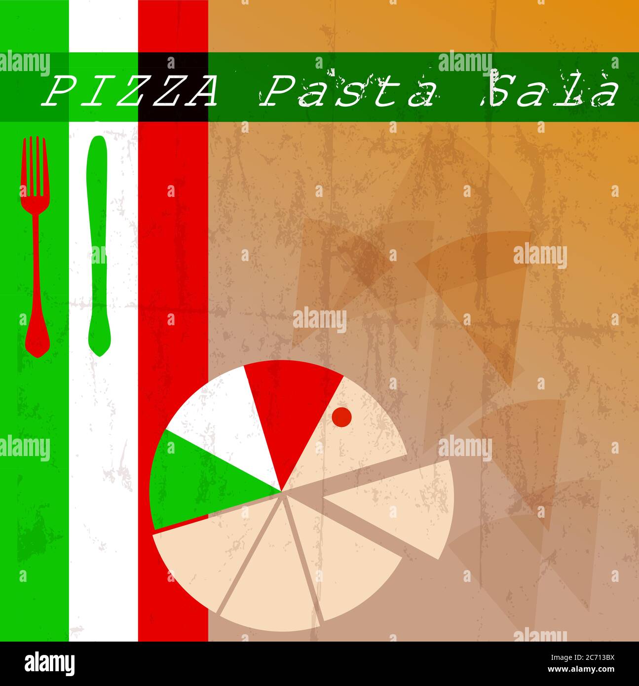 Modèle de carte de menu pizza espace de copie libre Illustration de Vecteur