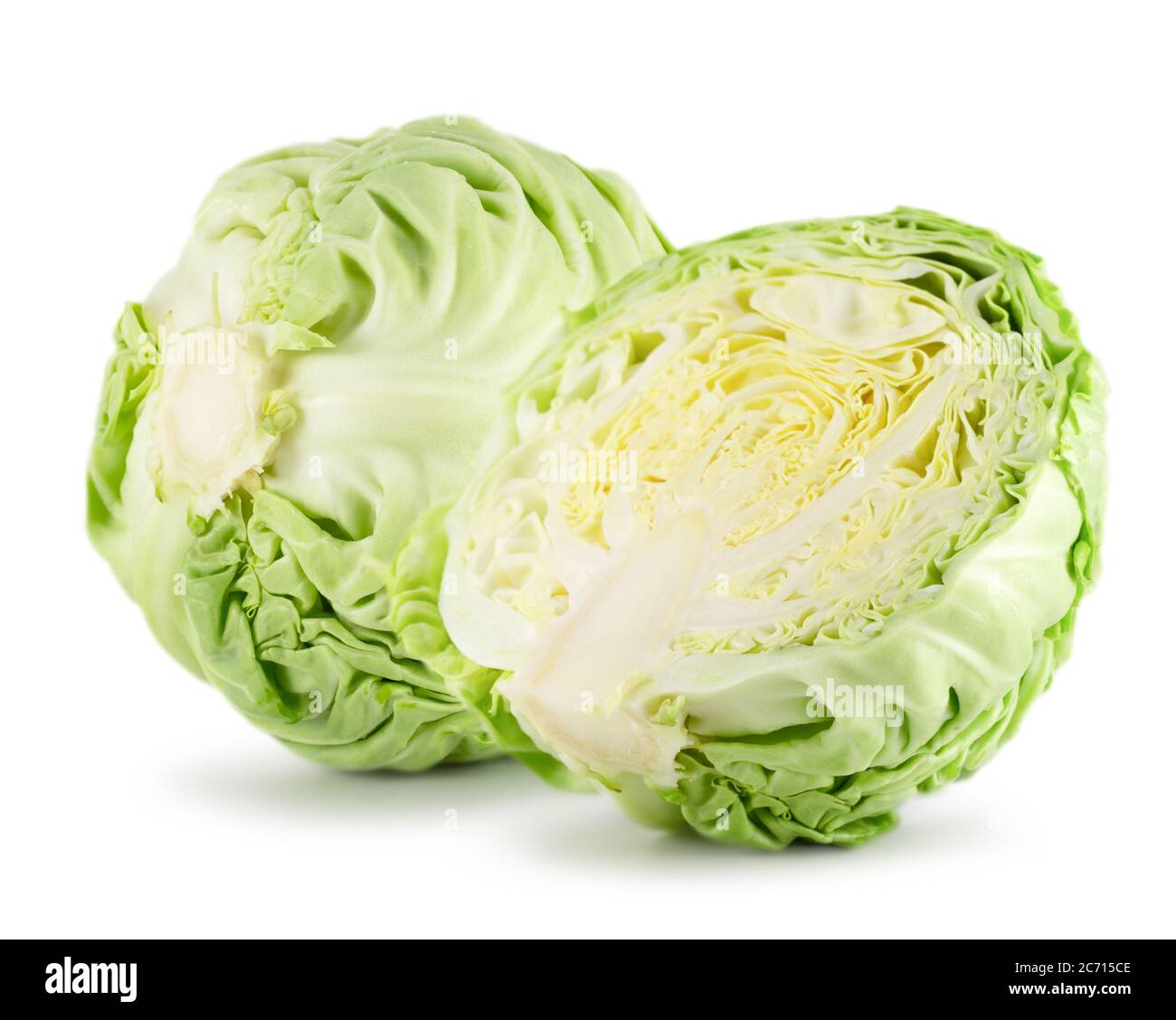 cabages verts isolés sur fond blanc. Banque D'Images