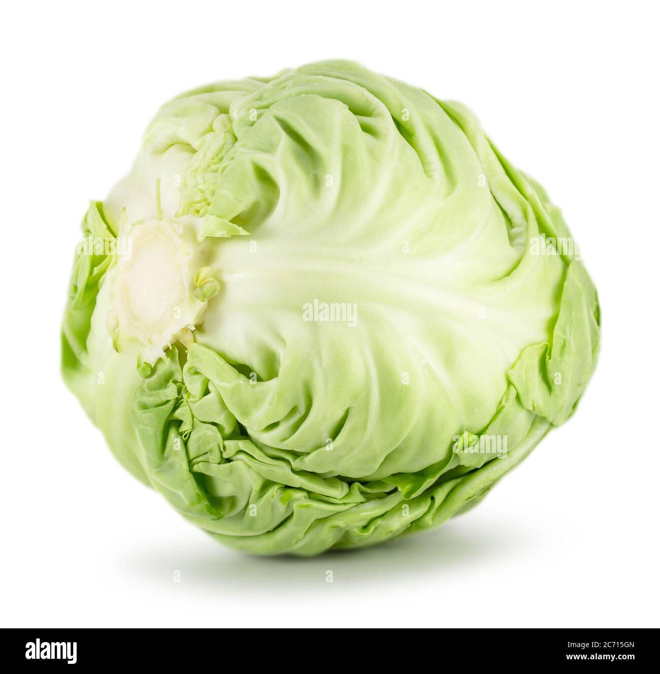 chou vert isolé sur fond blanc. Banque D'Images