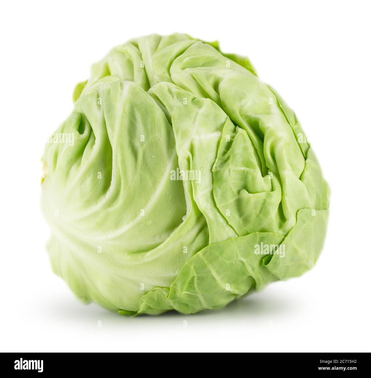 chou vert isolé sur fond blanc. Banque D'Images