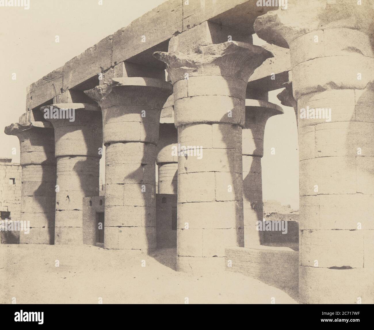 Louksor (TH&#xe8;bes). Construction Centrale - Grande Colonnade, 1851-52, imprimé 1853-54. Banque D'Images