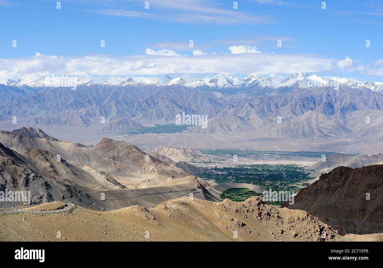 Route vers Nubra Valley, Leh Banque D'Images