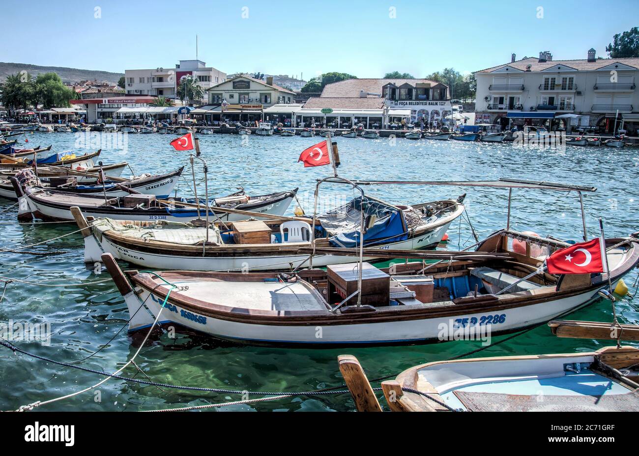 Foca, Turquie - août 2013: Station ville Foca izmir Banque D'Images