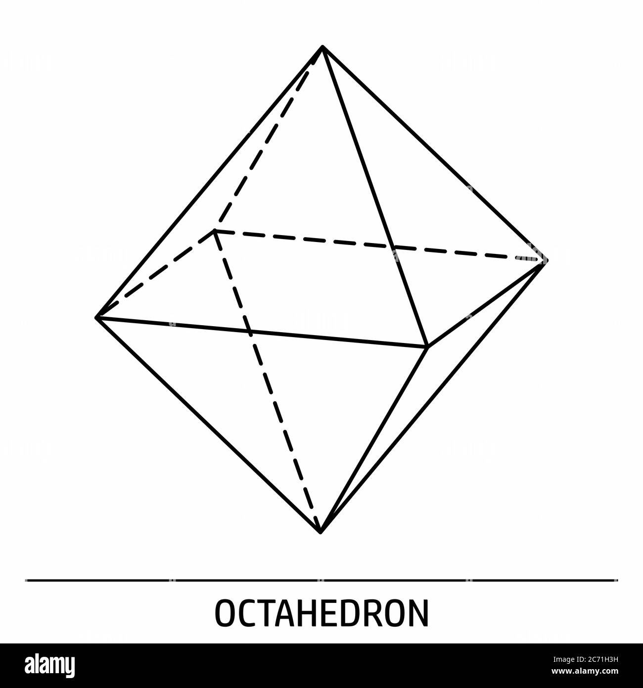 Icône de contour de l'octaèdre Illustration de Vecteur