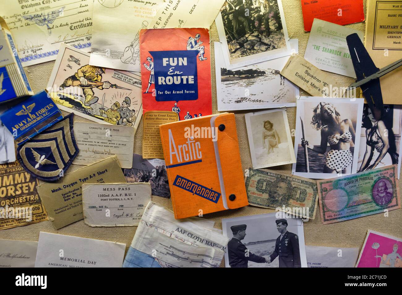 Collection de souvenirs de la Seconde Guerre mondiale Banque D'Images