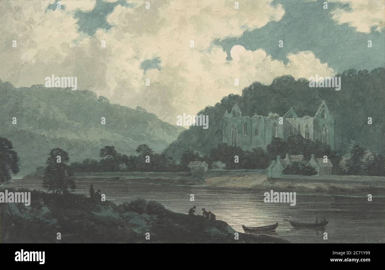 Abbaye de Tintern par Moonlight, ca. 1789. Banque D'Images