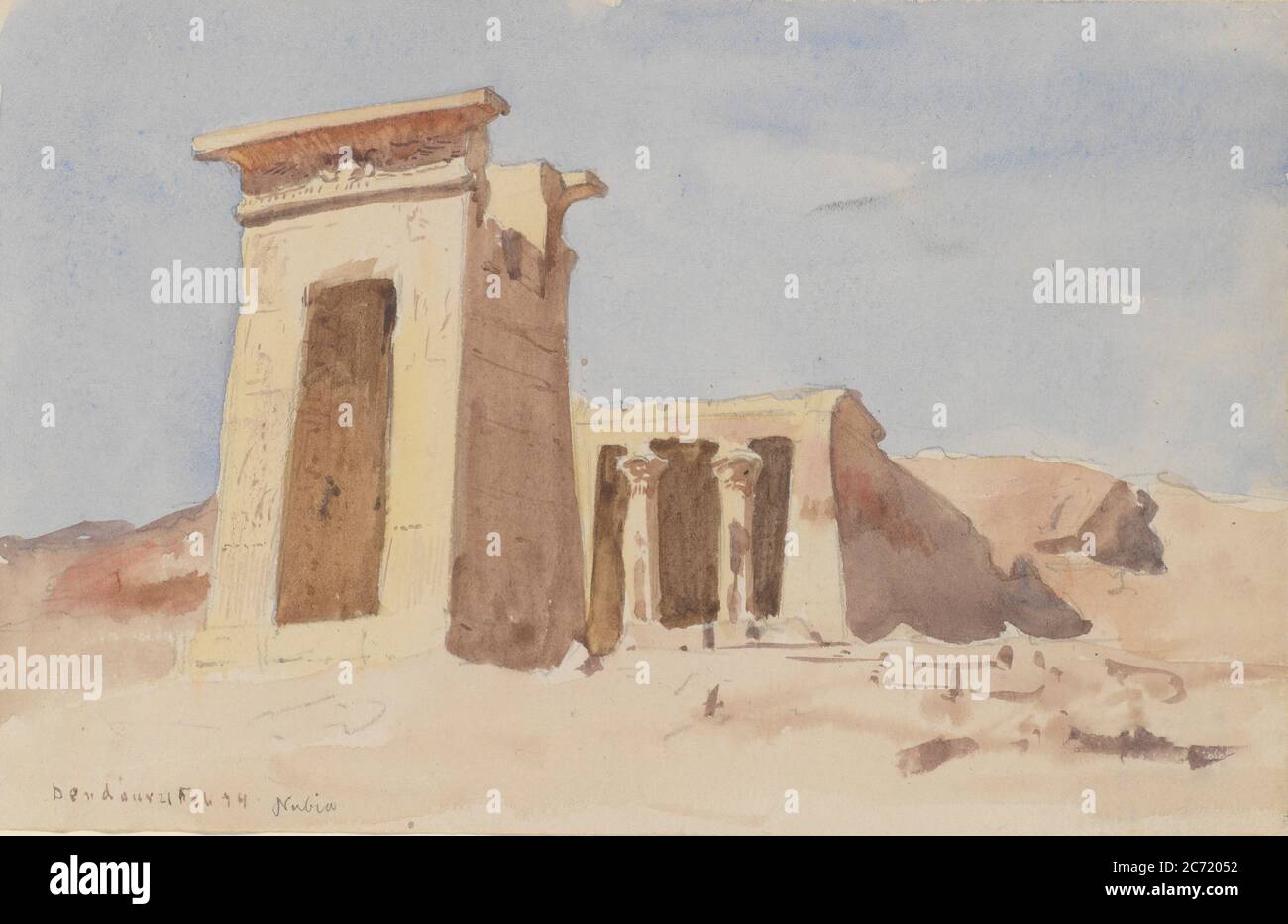 Le Temple de Dendur, montrant le pylône, 1874. Banque D'Images