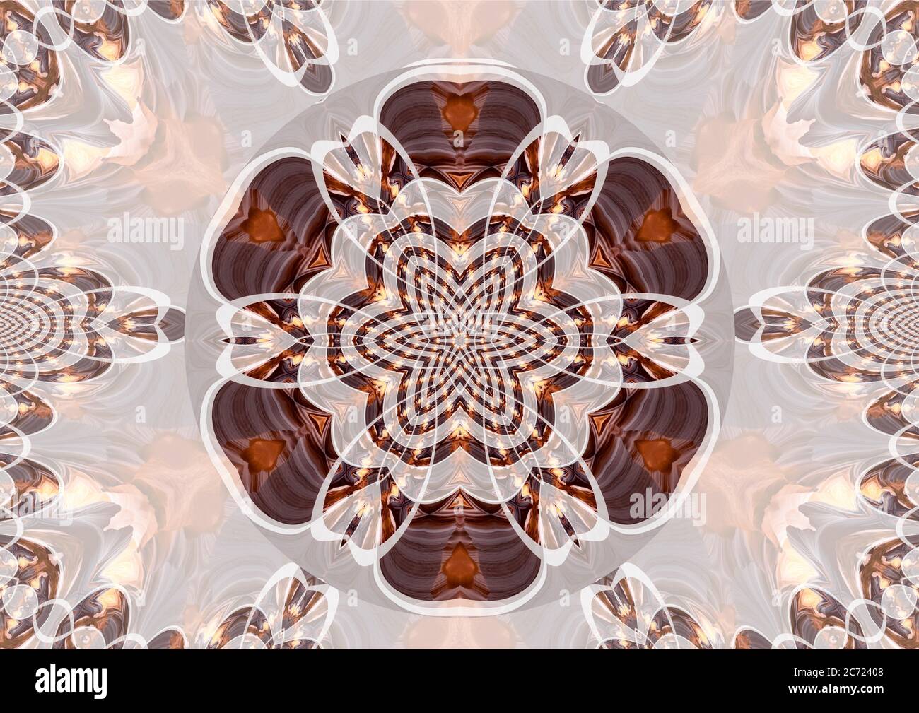 Antelope Canyon est un canyon à créneaux dans le sud-ouest américain, à l'est de page, en Arizona. Mandala s'inspire des couleurs des formations rocheuses de la région. Banque D'Images