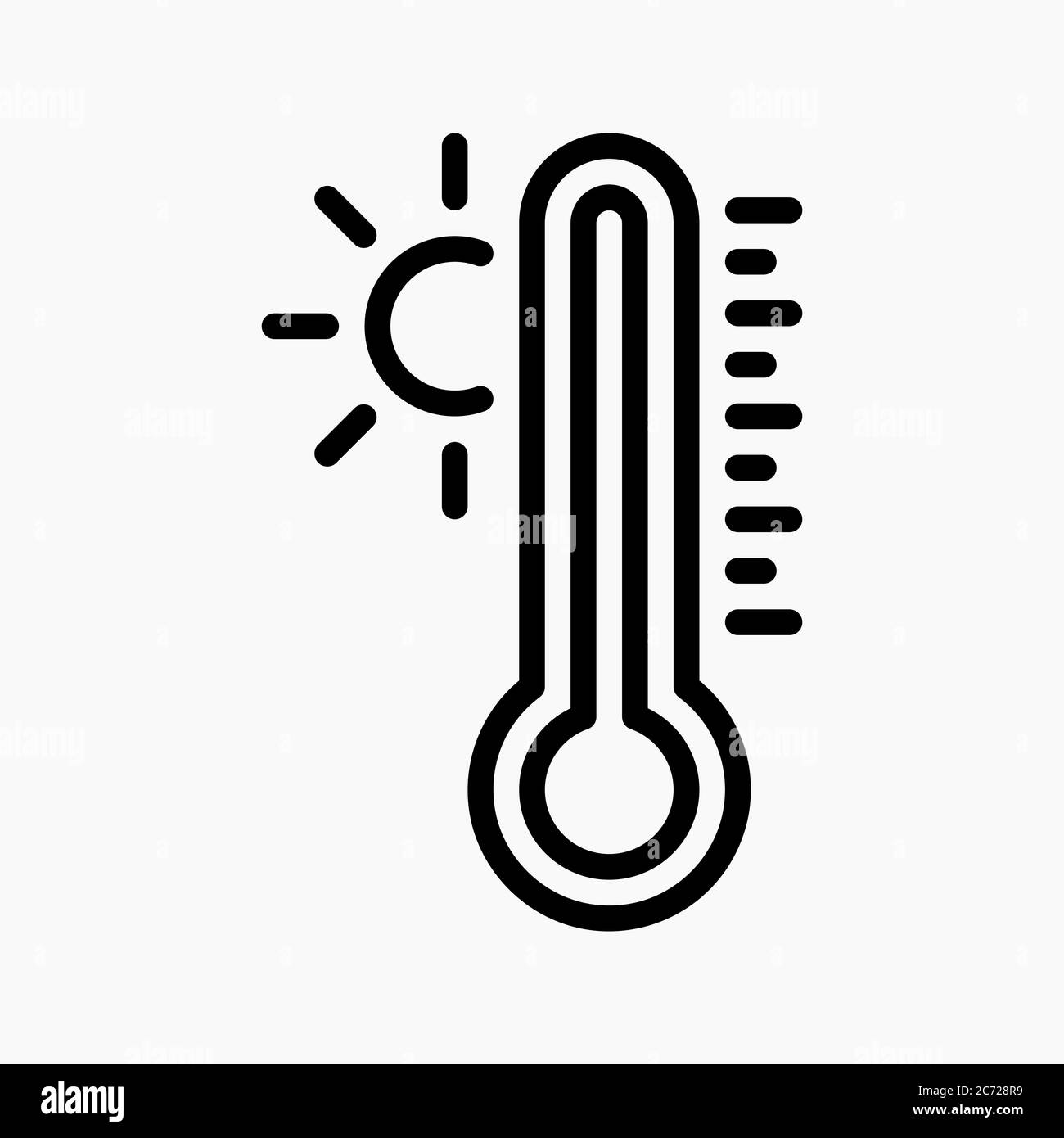 vecteur d'icône de température chaude. symbole de thermomètre isolé pour  n'importe quelle utilisation Image Vectorielle Stock - Alamy