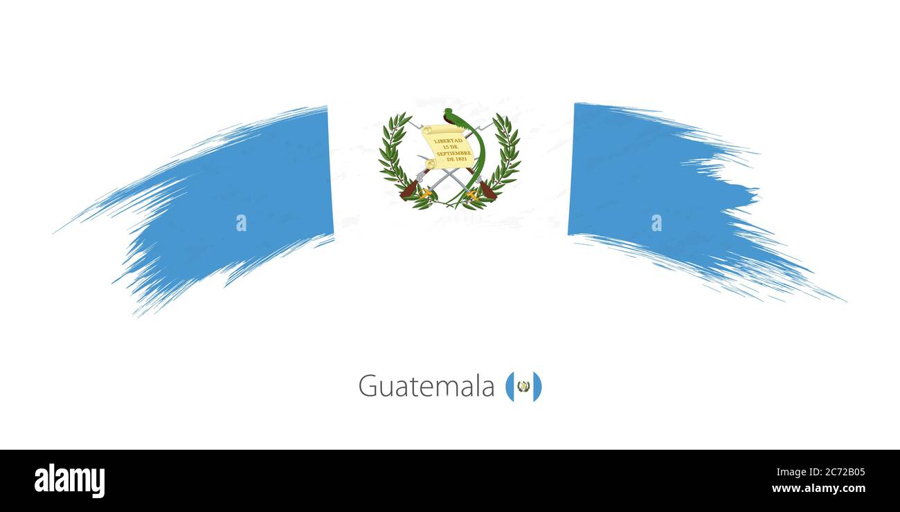 Drapeau du Guatemala en forme de pinceau arrondi. Illustration vectorielle. Illustration de Vecteur