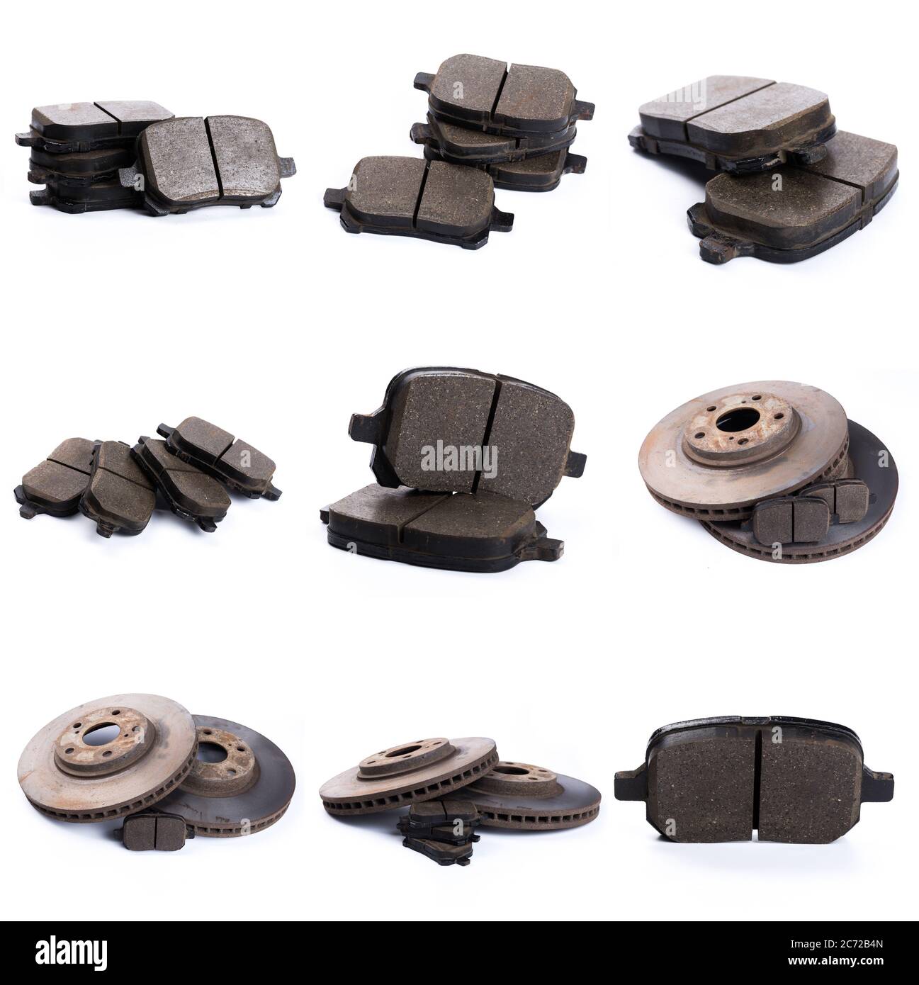 Jeu de plaquettes de frein, pièces de rechange pour voiture isolée sur blanc Banque D'Images
