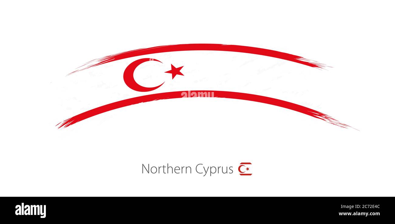 Drapeau de Chypre du Nord en forme de pinceau arrondi. Illustration vectorielle. Illustration de Vecteur