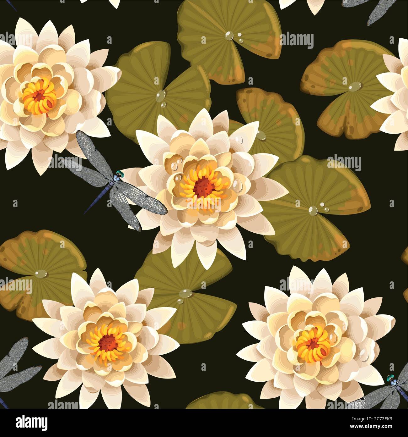 Carpes et lotus sans couture Illustration de Vecteur