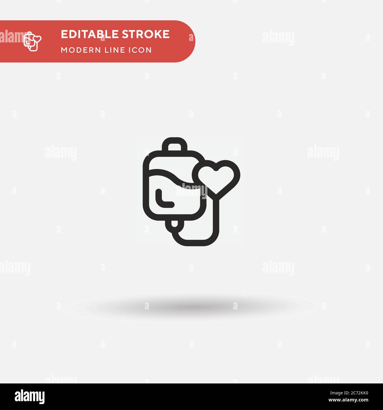 Icône de vecteur simple de transfusion. Modèle de conception de symbole d'illustration pour l'élément d'interface utilisateur Web mobile. Pictogramme moderne de couleur parfaite sur contour modifiable. Icônes de transfusion pour votre projet d'entreprise Illustration de Vecteur