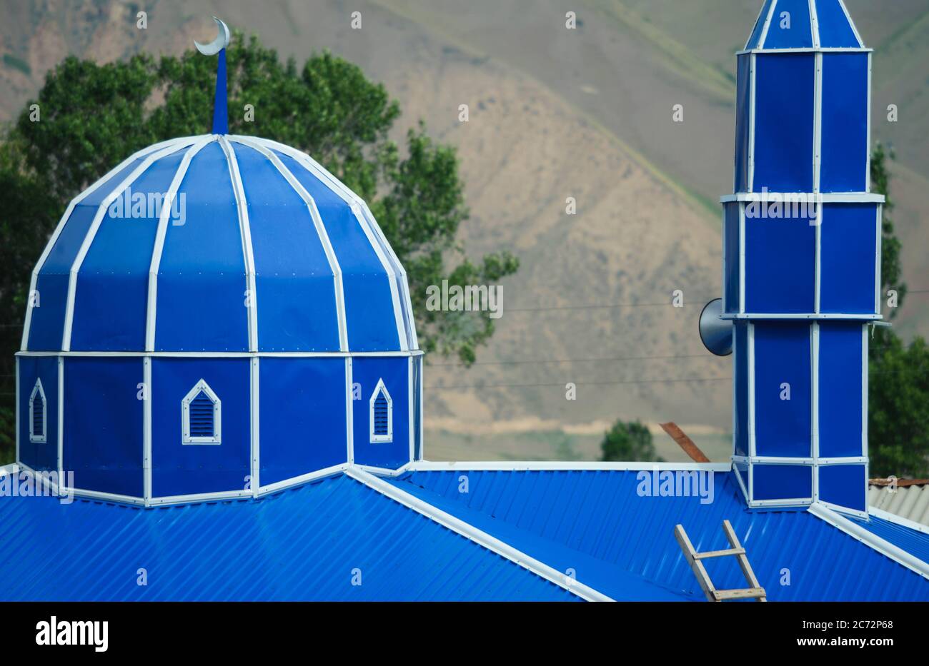 Détail d'une mosquée smal dans un petit village au Kirghizistan Banque D'Images