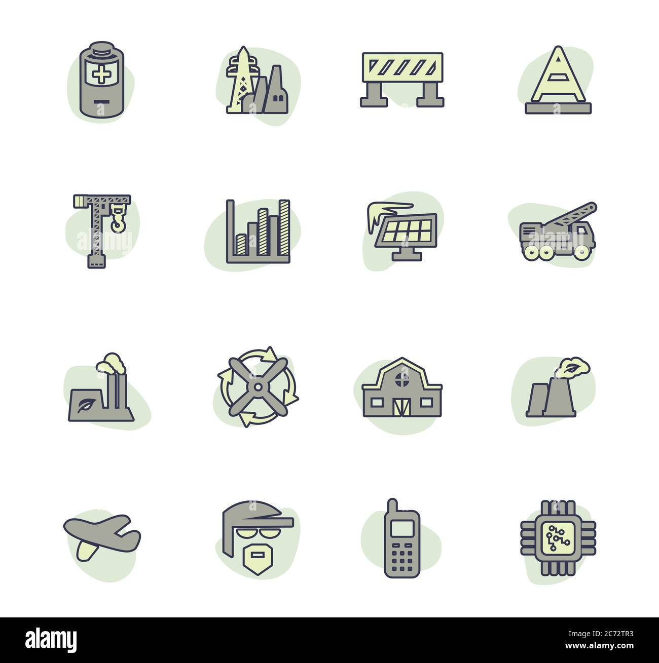 Set d'icônes de l'industrie Illustration de Vecteur