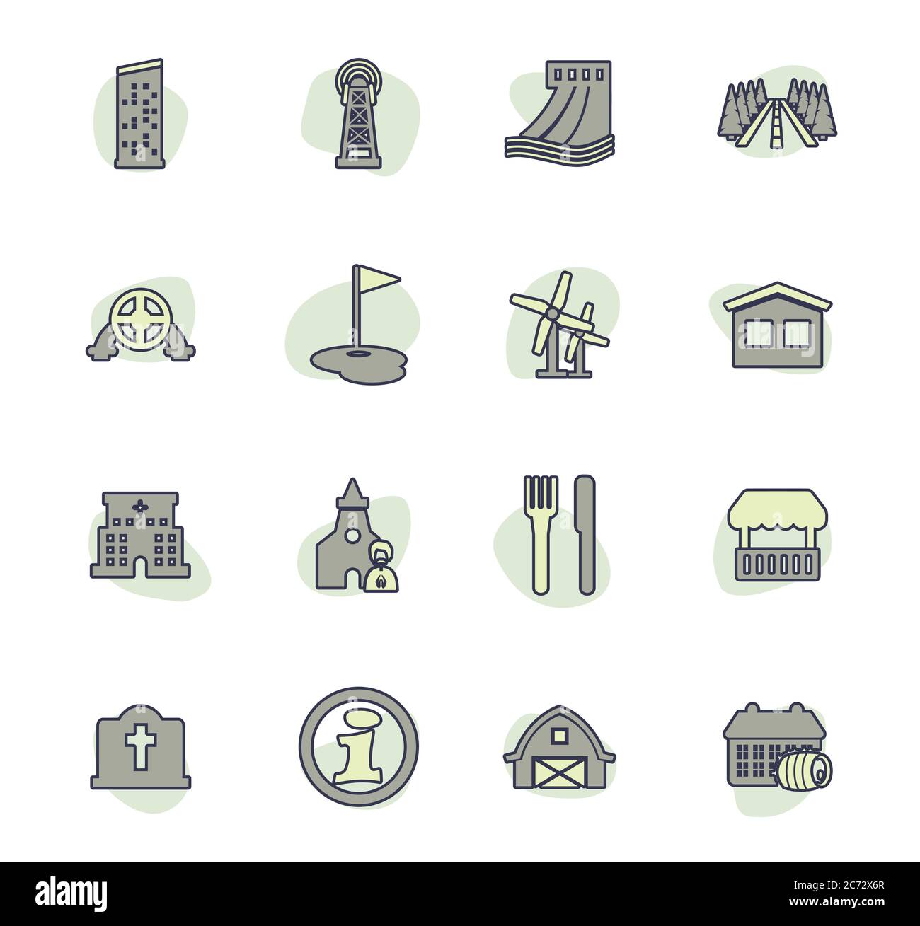 Infrastructure ville / de la ville icons set Illustration de Vecteur