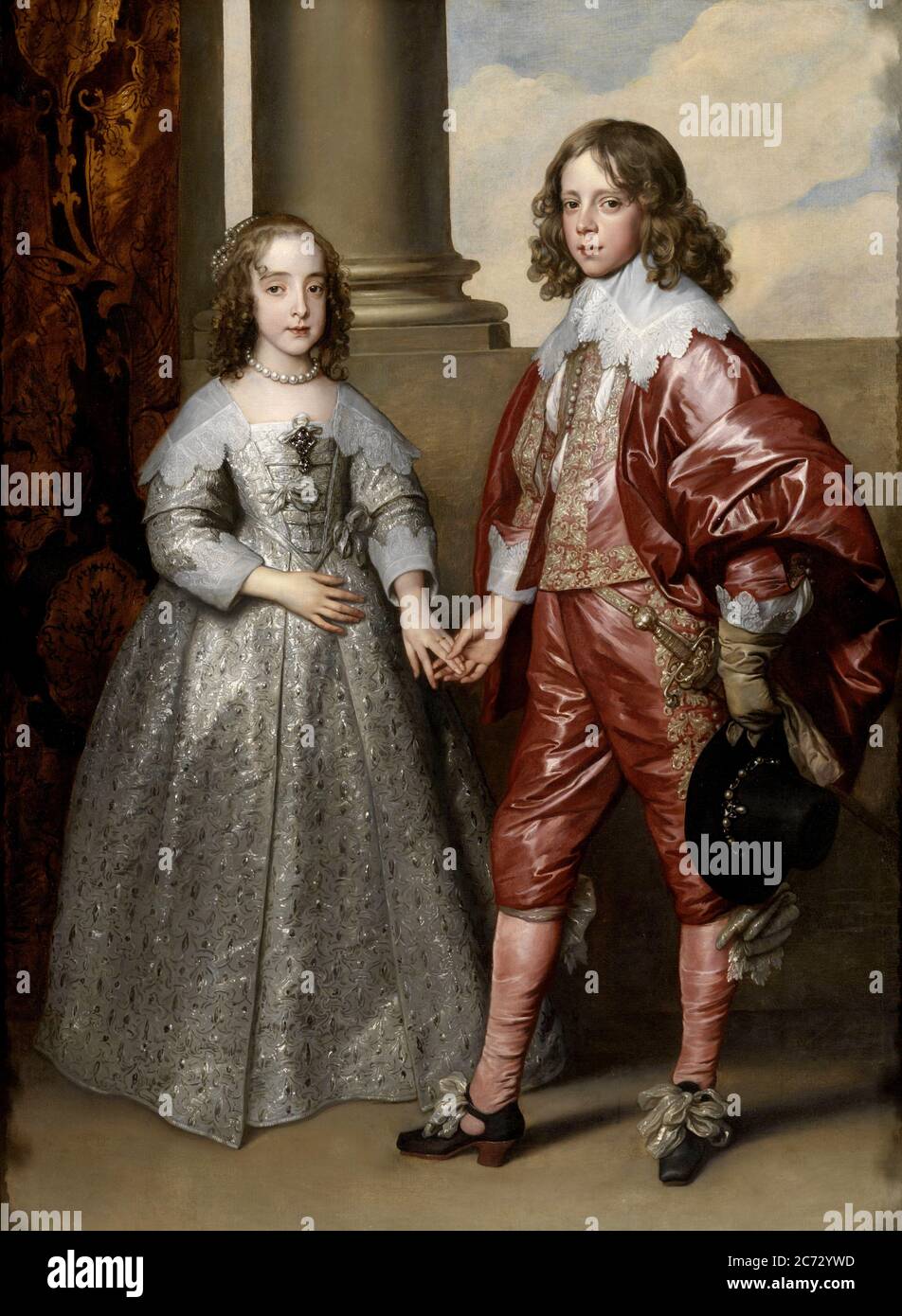 Betrothed William et Mary par Anthony van Dyck. William II (1626 – 1650) Prince souverain d'Orange et Stadtholder de Hollande, de Zélande, d'Utrecht, de Guelders, d'Overijssel et de Groningen dans les provinces des pays-Bas du 14 mars 1647 jusqu'à sa mort trois ans plus tard. Banque D'Images