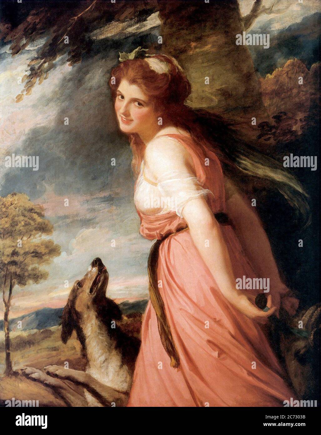 Emma comme Bacchante par George Romney, 1785 modèle et actrice anglais, qui est le mieux rappelé comme la maîtresse de Lord Nelson et comme la muse du portrait-artiste George Romney. Lady Emma Hamilton, comme Cassandra, peinture de George Romney Banque D'Images