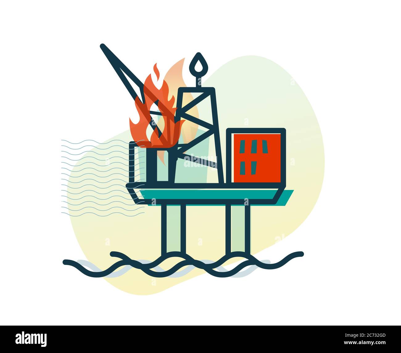 Accident de forage pétrolier - plate-forme offshore - icône de stock comme fichier EPS 10 Illustration de Vecteur Accident de forage pétrolier - plate-forme offshore - icône de stock comme fichier EPS 10 Illustration de Vecteur