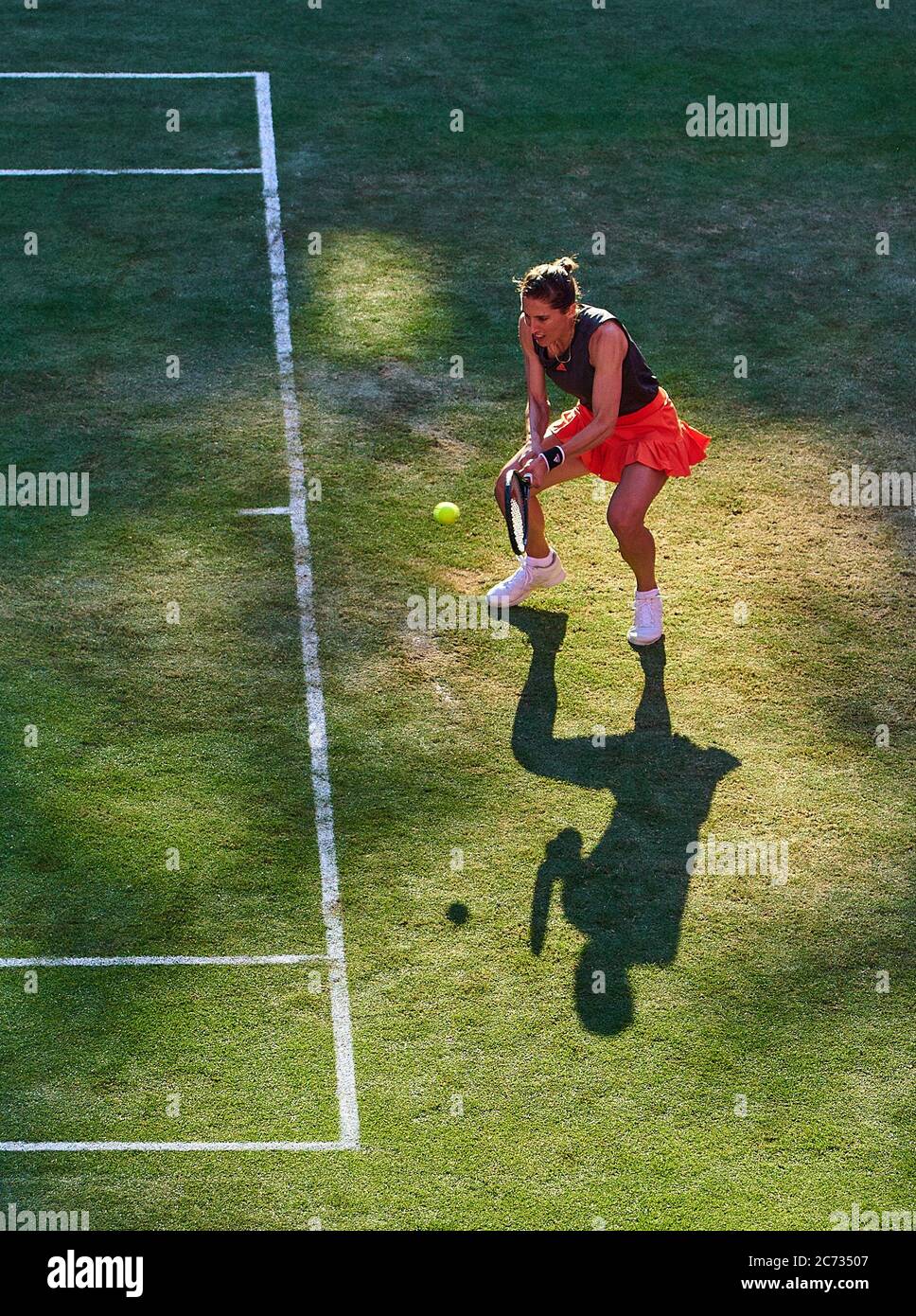 Berlin, Allemagne. 13 juillet 2020. Andrea PETKOVIC (GER) dans son match contre Petra KVITOVA (CZE) au tournoi de tennis Bett1 ACES sur gazon à Berlin , 13 juillet 2020. © Peter Schatz / Alamy Live News crédit: Peter Schatz/Alamy Live News Banque D'Images