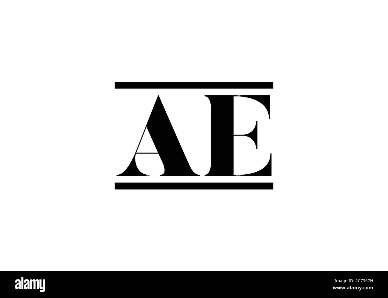 Modèle de vecteur de création de logo a E de la lettre initiale du monogramme. A E Letter logo Design Illustration de Vecteur