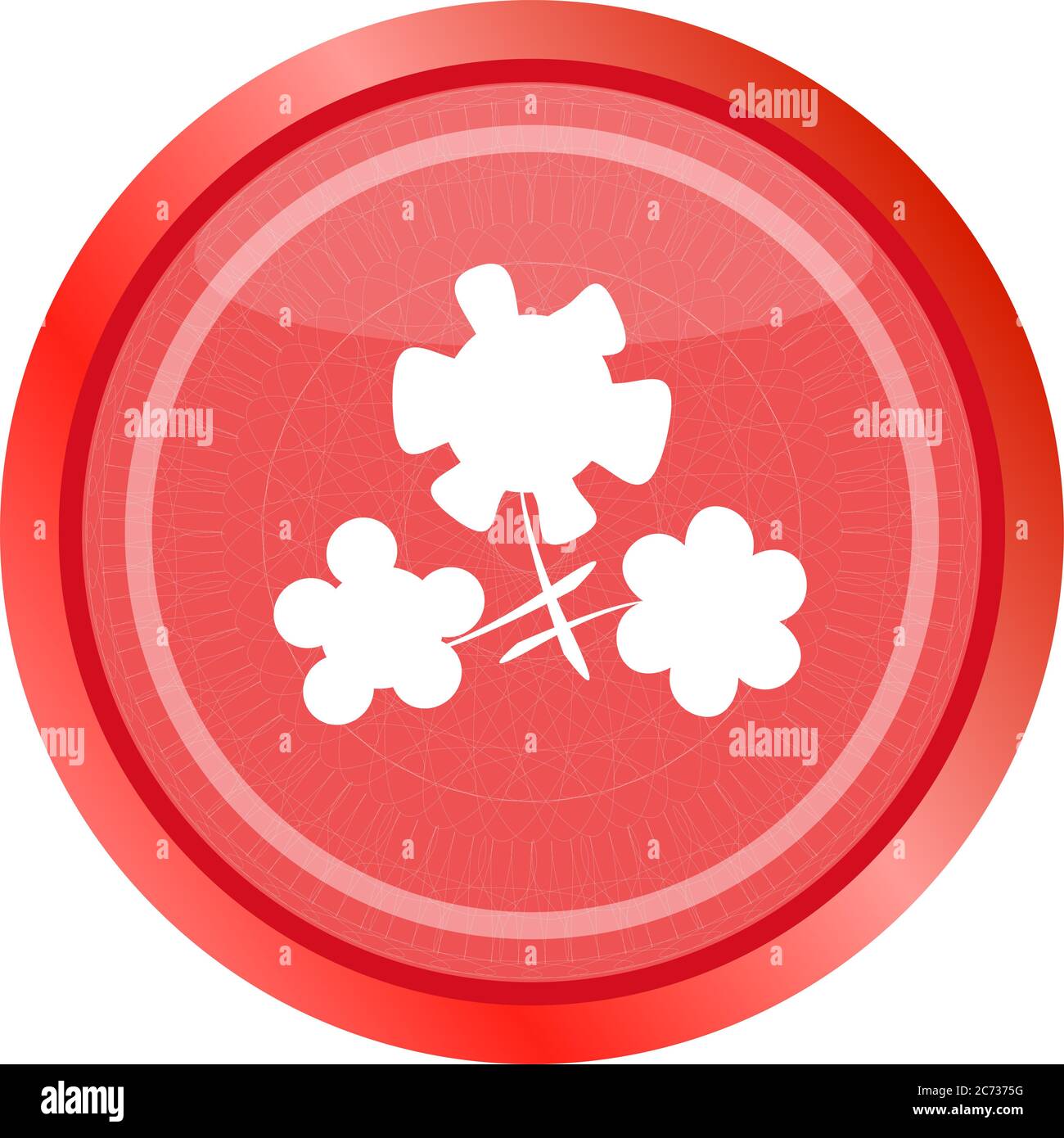 Web App fleur bouton icône brillant . Télévision signe isolé sur fond blanc Banque D'Images