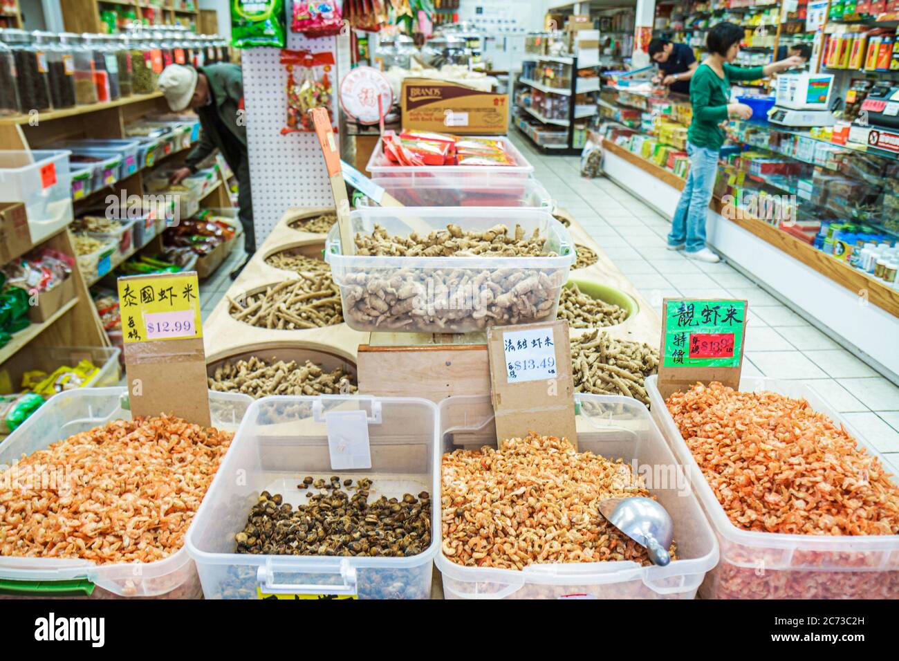 San Francisco California, quartier de Chinatown, Grant Street, kanji, shopping shopper shoppers magasins marché marchés achats vente, reta Banque D'Images