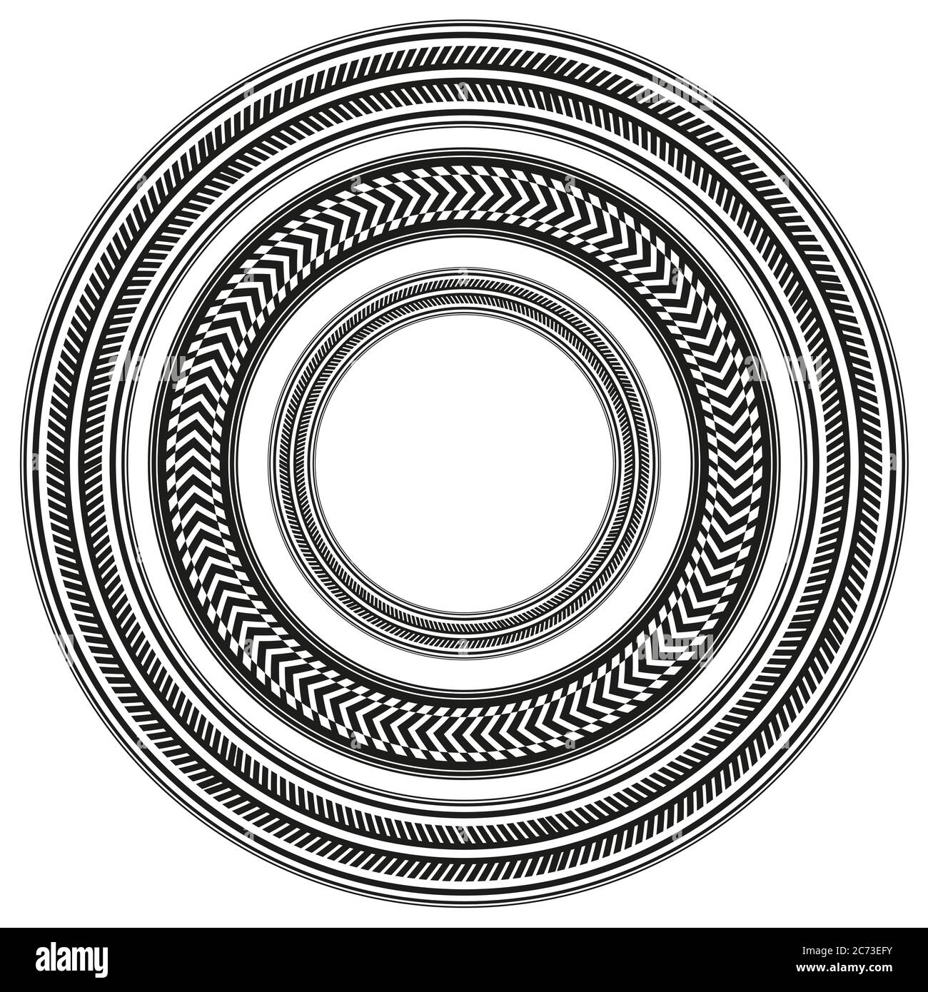 Jeu de châssis ronds de chenilles pour pneus noir et blanc. Vecteur pour la conception de cartes, invitations, bannières et votre créativité Illustration de Vecteur