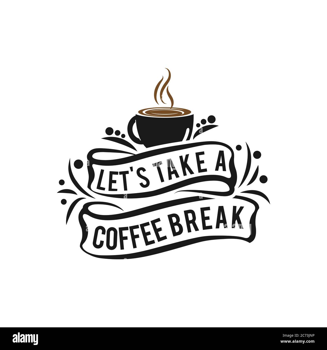 « Coffee - prenons une pause café » caractères stylisés rétro de l'Hipster. Illustration vectorielle.EPS 10 Illustration de Vecteur