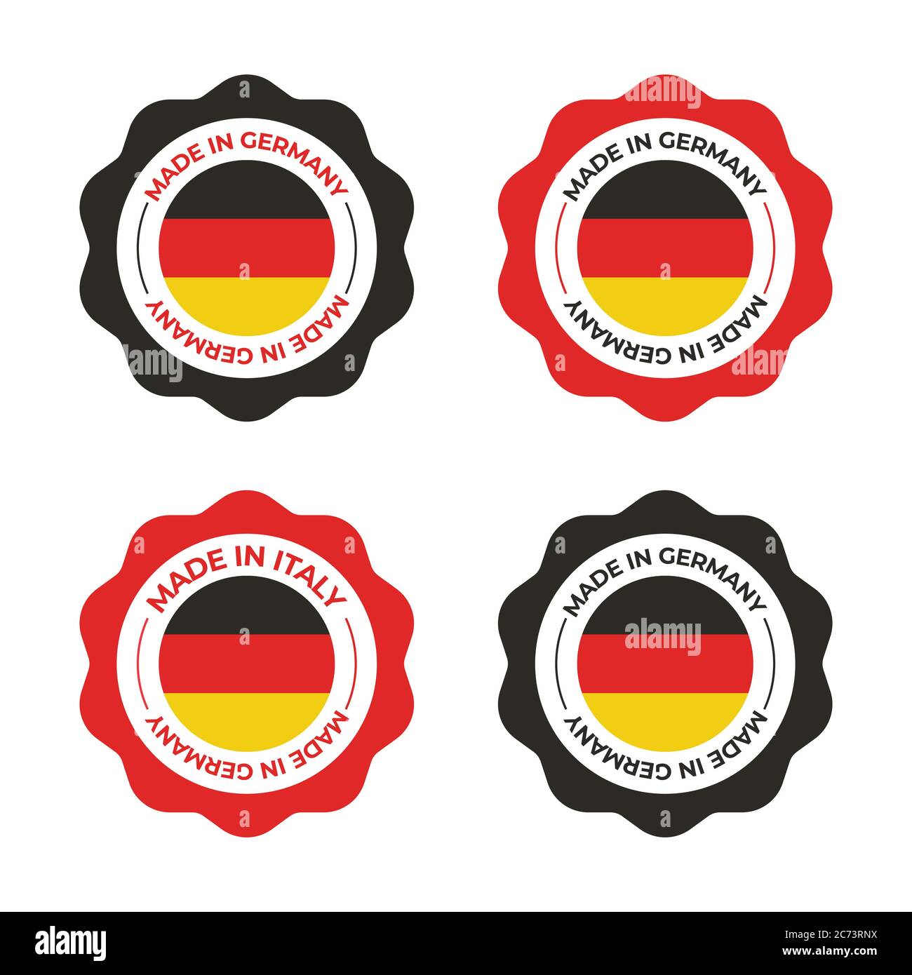 Fabriqué en Allemagne, illustration vectorielle du drapeau allemand pour une utilisation comme motif pour le badge d'affaires et l'insigne Illustration de Vecteur