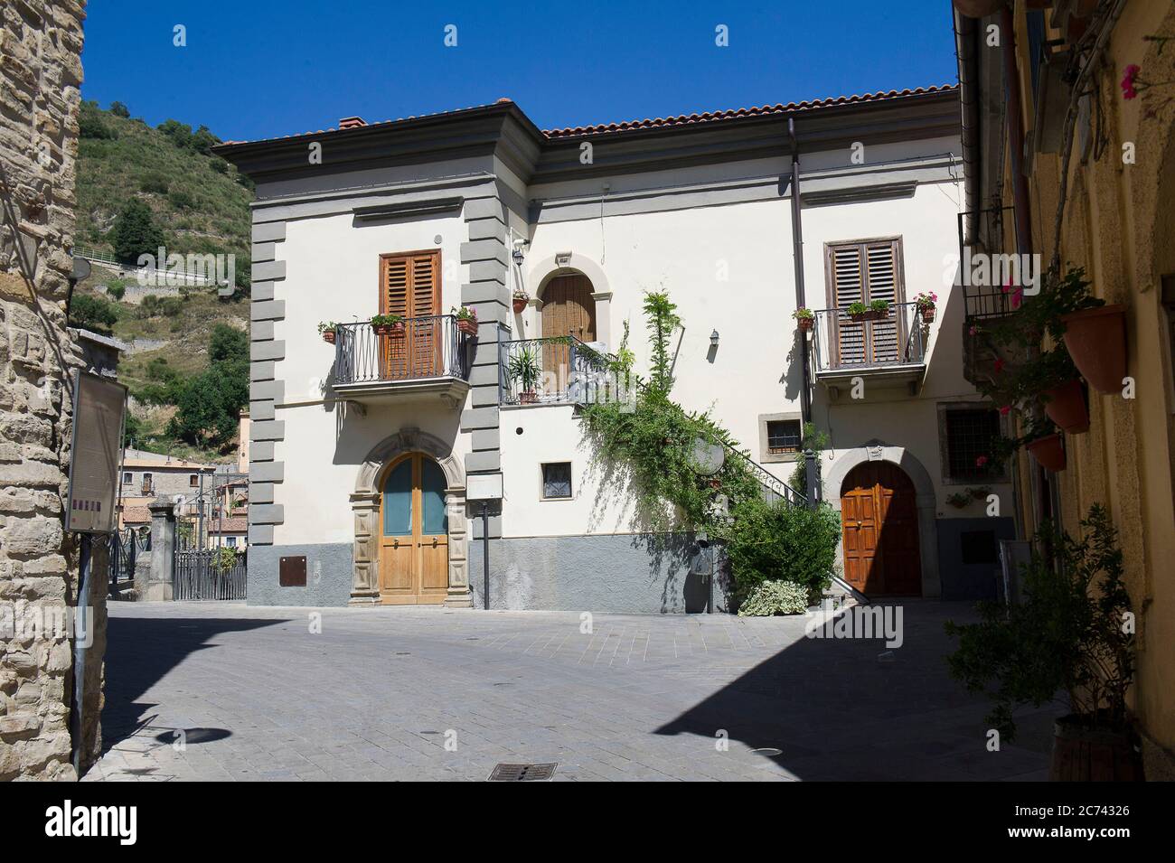 Europe, Italie, Basilicate, Potenza, Castelmezzano Banque D'Images