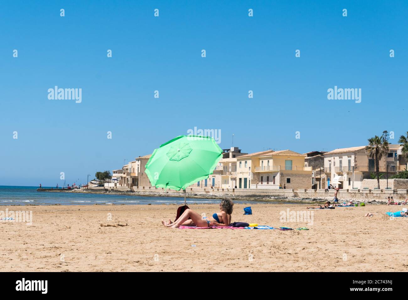 Strand von Sampieri vor der Saison Banque D'Images