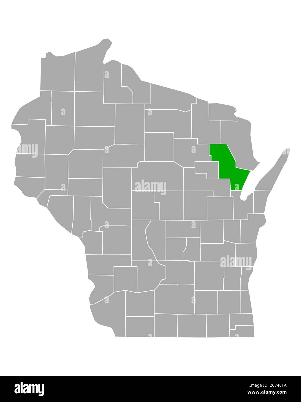 Carte d'Oconto dans le Wisconsin Banque D'Images