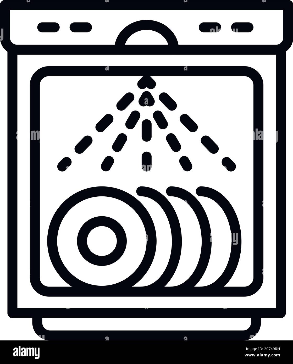 L'icône de lave-vaisselle. Lave-vaisselle de l'icône Contour vectoriel pour  le web design isolé sur fond blanc Image Vectorielle Stock - Alamy