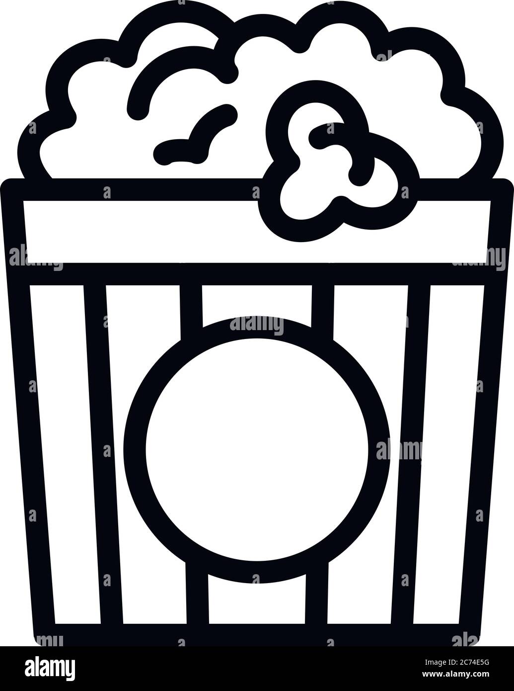 Icône godet à maïs soufflé. Icône vectorielle de godet à pop-corn pour la conception de sites Web isolée sur fond blanc Illustration de Vecteur