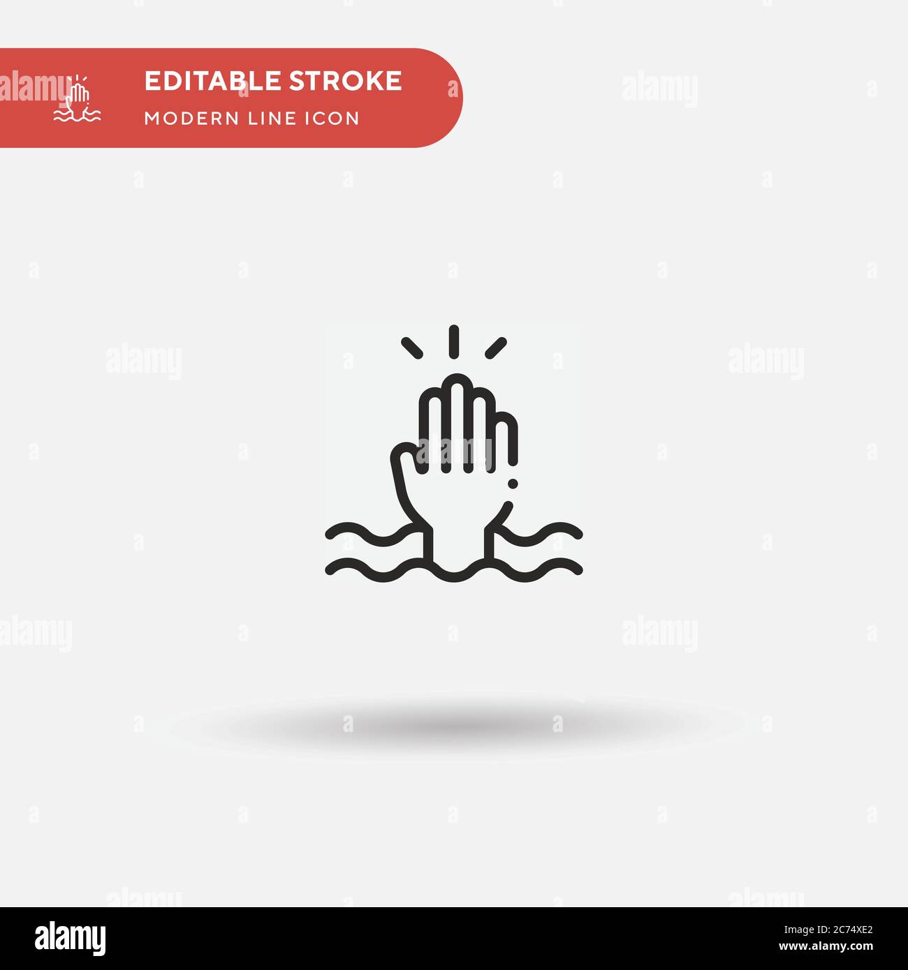Aide icône de vecteur simple. Modèle de conception de symbole d'illustration pour l'élément d'interface utilisateur Web mobile. Pictogramme moderne de couleur parfaite sur contour modifiable. Icônes d'aide pour votre projet d'entreprise Illustration de Vecteur