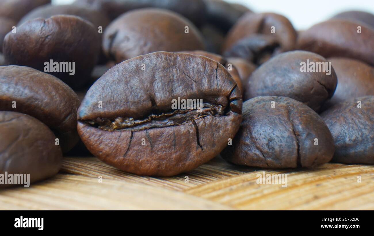 Close up roasted Coffee beans Banque D'Images