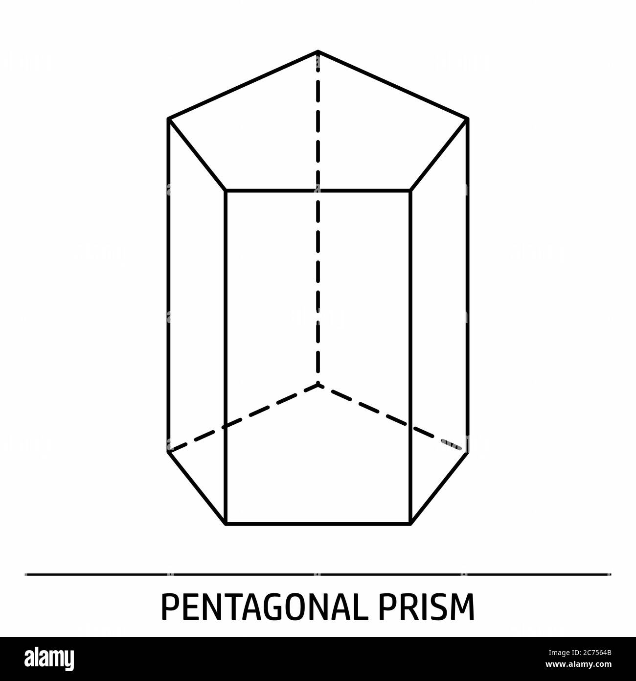 Icône de contour de prisme pentagonal Image Vectorielle Stock - Alamy